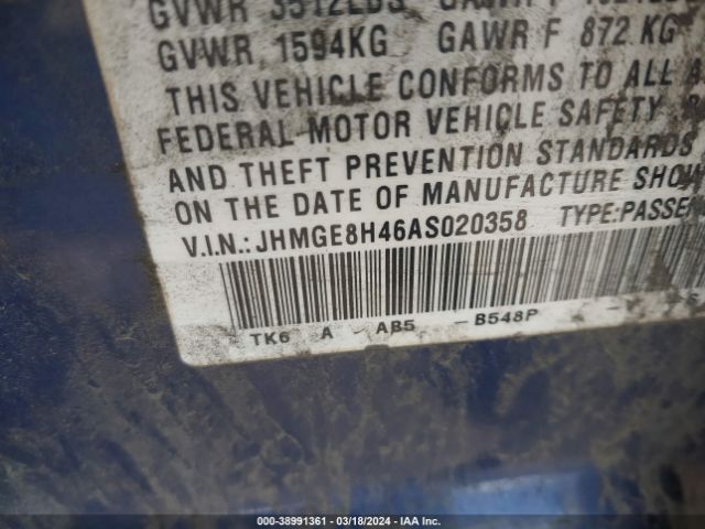 Photo 8 VIN: JHMGE8H46AS020358 - HONDA FIT 