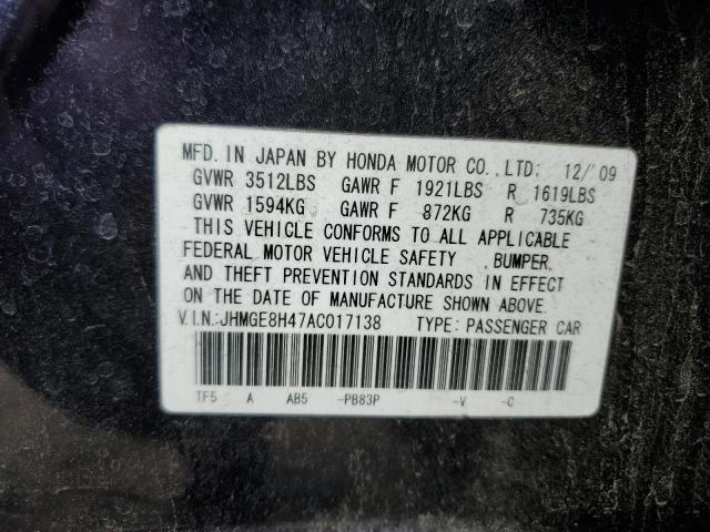 Photo 11 VIN: JHMGE8H47AC017138 - HONDA FIT 