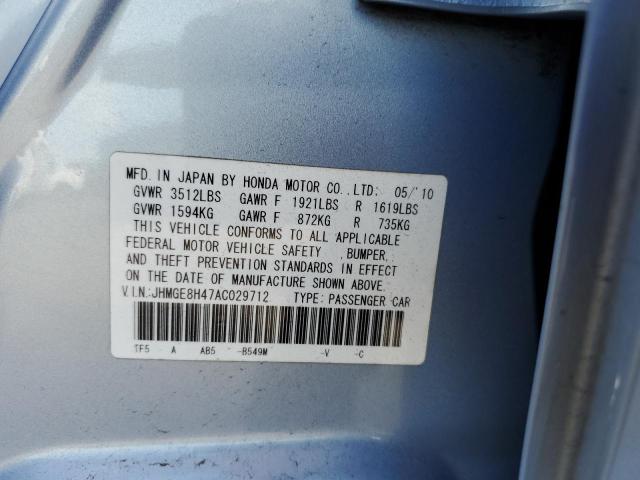 Photo 11 VIN: JHMGE8H47AC029712 - HONDA FIT SPORT 