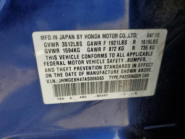 Photo 11 VIN: JHMGE8H47AS006565 - HONDA FIT SPORT 