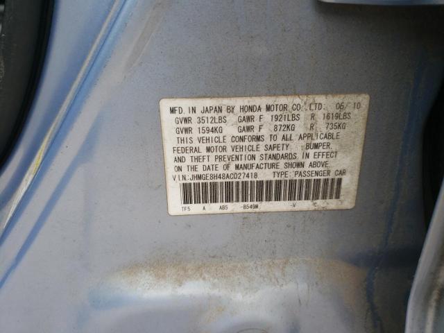 Photo 11 VIN: JHMGE8H48AC027418 - HONDA FIT 