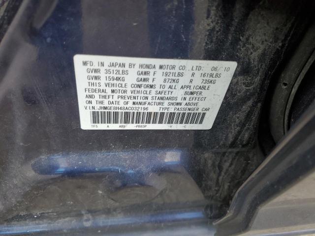 Photo 11 VIN: JHMGE8H48AC032196 - HONDA FIT 