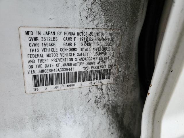 Photo 11 VIN: JHMGE8H48AC039441 - HONDA FIT 