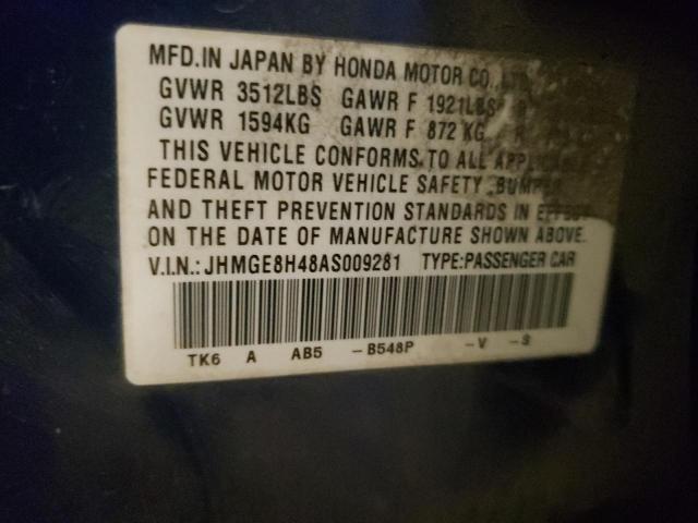 Photo 11 VIN: JHMGE8H48AS009281 - HONDA FIT 