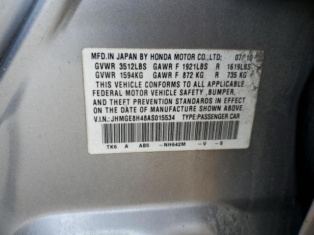 Photo 11 VIN: JHMGE8H48AS015534 - HONDA FIT SPORT 