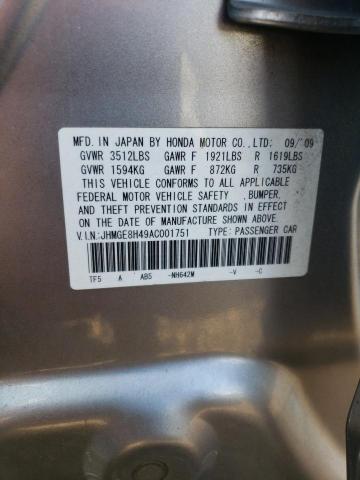 Photo 11 VIN: JHMGE8H49AC001751 - HONDA FIT SPORT 