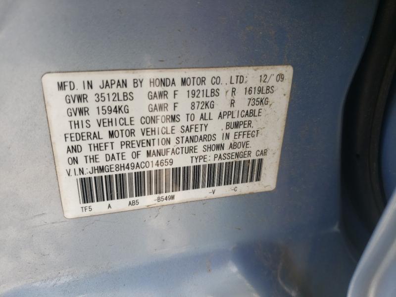 Photo 9 VIN: JHMGE8H49AC014659 - HONDA FIT SPORT 