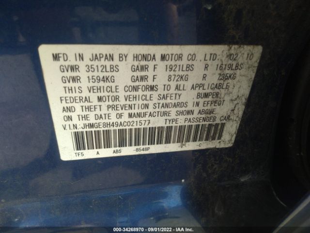 Photo 8 VIN: JHMGE8H49AC021577 - HONDA FIT 