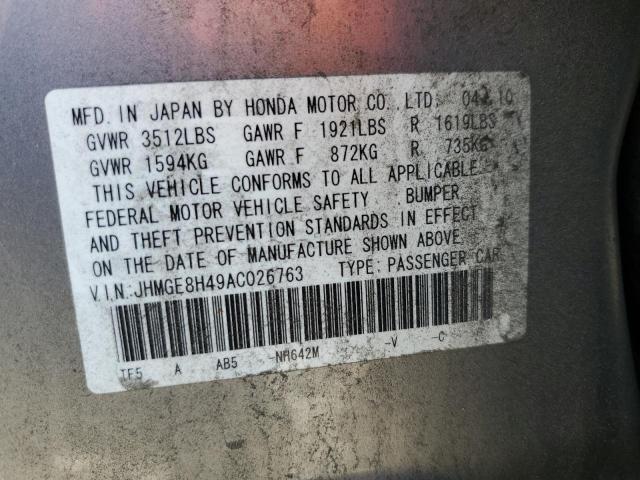 Photo 11 VIN: JHMGE8H49AC026763 - HONDA FIT 