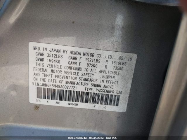 Photo 8 VIN: JHMGE8H49AC027721 - HONDA FIT 