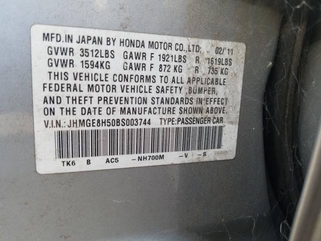 Photo 9 VIN: JHMGE8H50BS003744 - HONDA FIT SPORT 