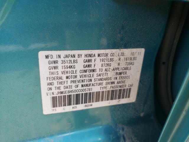 Photo 9 VIN: JHMGE8H50CC005781 - HONDA FIT SPORT 