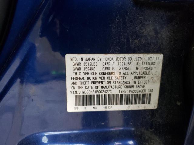 Photo 11 VIN: JHMGE8H51BC024273 - HONDA FIT SPORT 