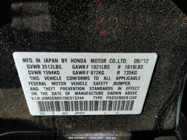 Photo 8 VIN: JHMGE8H51DC013244 - HONDA FIT 