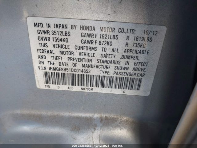 Photo 8 VIN: JHMGE8H51DC014653 - HONDA FIT 