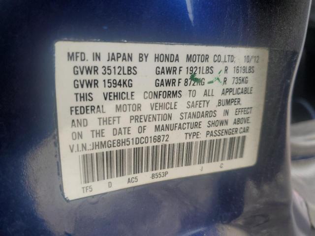 Photo 11 VIN: JHMGE8H51DC016872 - HONDA FIT SPORT 