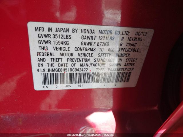 Photo 8 VIN: JHMGE8H51DC042422 - HONDA FIT 