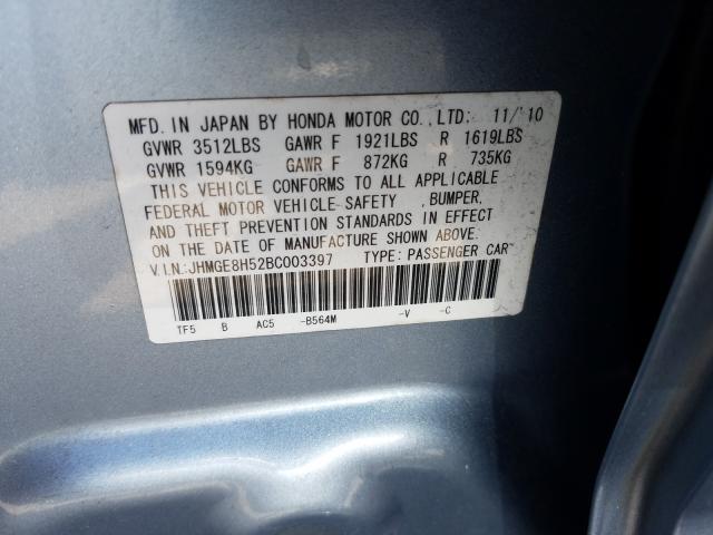 Photo 9 VIN: JHMGE8H52BC003397 - HONDA FIT SPORT 