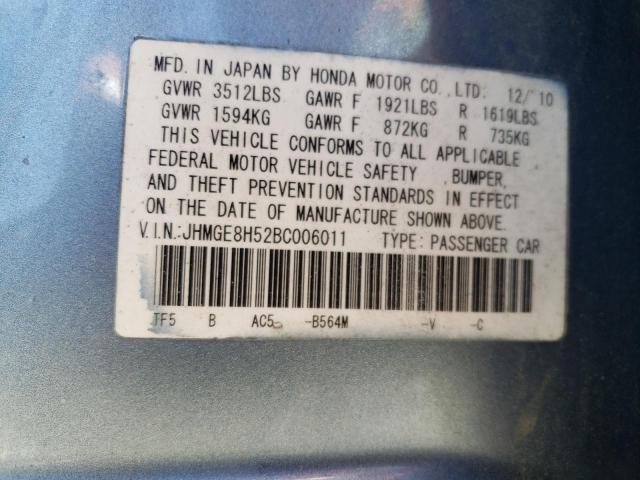 Photo 11 VIN: JHMGE8H52BC006011 - HONDA FIT 