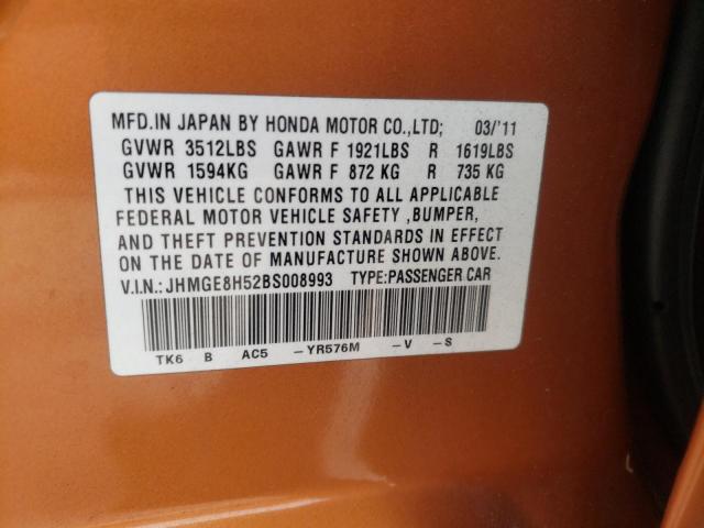 Photo 11 VIN: JHMGE8H52BS008993 - HONDA FIT SPORT 