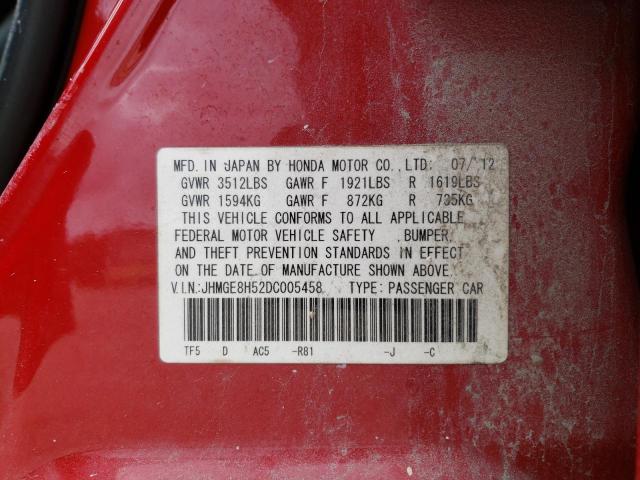 Photo 11 VIN: JHMGE8H52DC005458 - HONDA FIT 