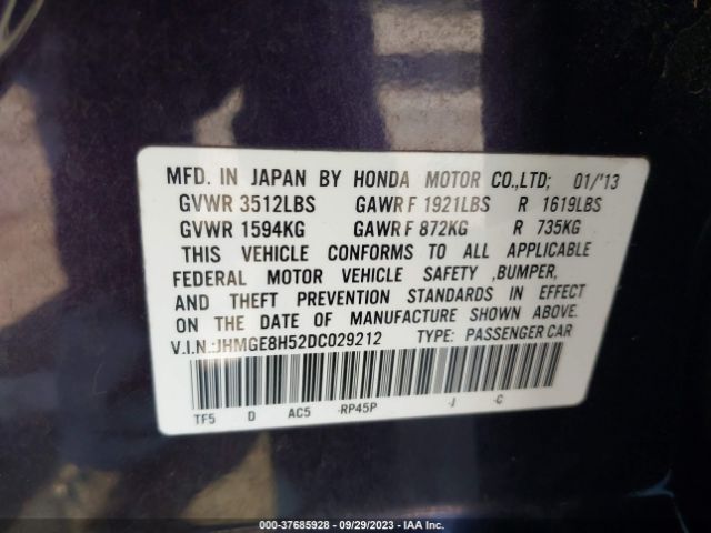 Photo 8 VIN: JHMGE8H52DC029212 - HONDA FIT 