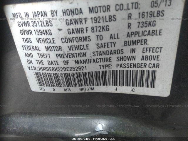 Photo 8 VIN: JHMGE8H52DC052621 - HONDA FIT 