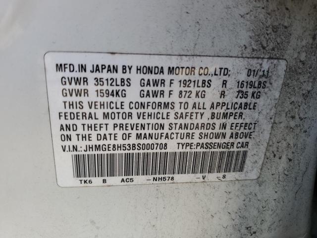 Photo 11 VIN: JHMGE8H53BS000708 - HONDA FIT 