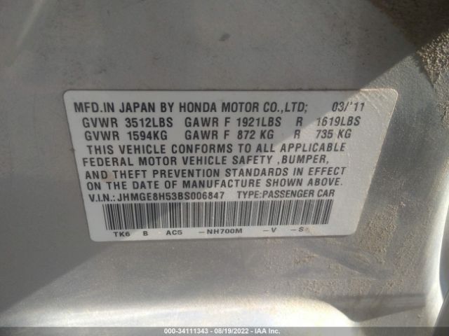 Photo 8 VIN: JHMGE8H53BS006847 - HONDA FIT 