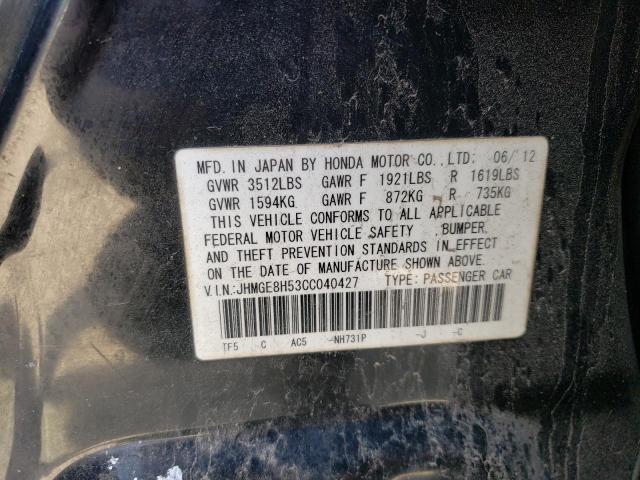 Photo 11 VIN: JHMGE8H53CC040427 - HONDA FIT 