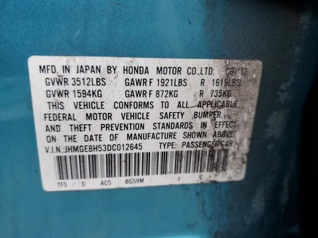 Photo 11 VIN: JHMGE8H53DC012645 - HONDA FIT SPORT 