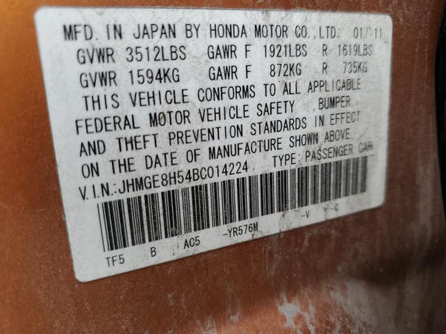 Photo 11 VIN: JHMGE8H54BC014224 - HONDA FIT 