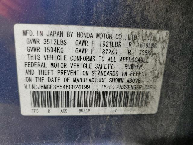 Photo 11 VIN: JHMGE8H54BC024199 - HONDA FIT SPORT 