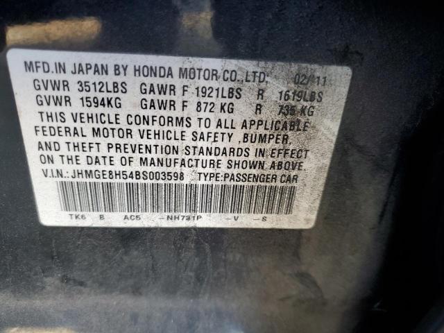 Photo 11 VIN: JHMGE8H54BS003598 - HONDA FIT 