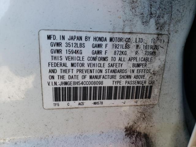 Photo 11 VIN: JHMGE8H54CC008098 - HONDA FIT 