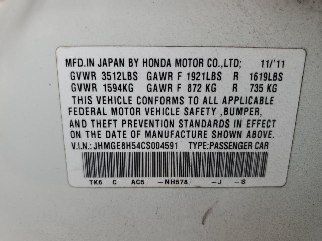 Photo 11 VIN: JHMGE8H54CS004591 - HONDA FIT 