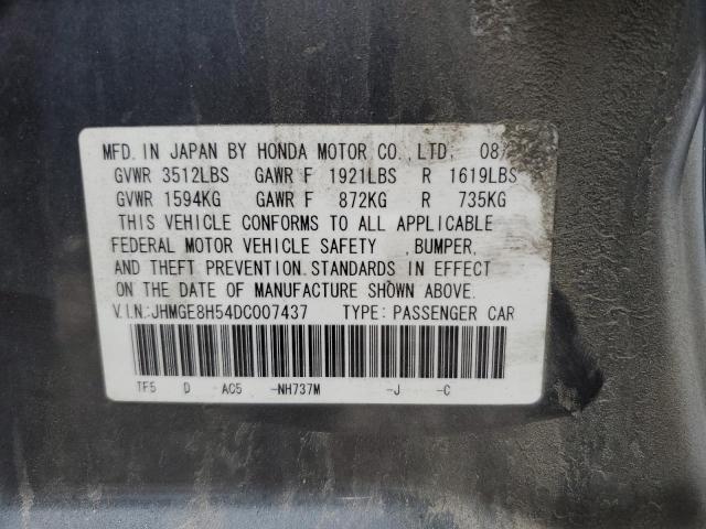 Photo 11 VIN: JHMGE8H54DC007437 - HONDA FIT 