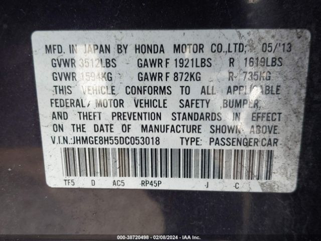 Photo 8 VIN: JHMGE8H55DC053018 - HONDA FIT 