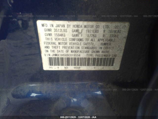 Photo 8 VIN: JHMGE8H56BC019554 - HONDA FIT 