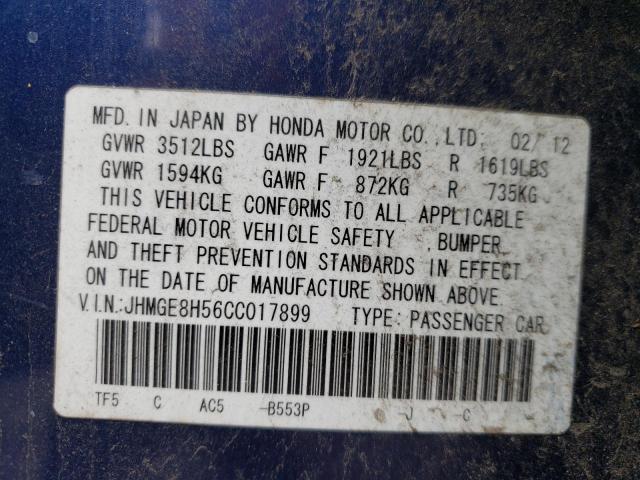 Photo 9 VIN: JHMGE8H56CC017899 - HONDA FIT 