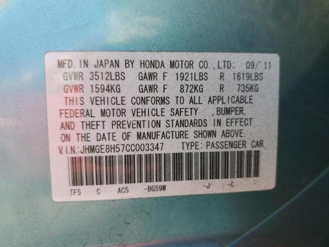 Photo 11 VIN: JHMGE8H57CC003347 - HONDA FIT SPORT 