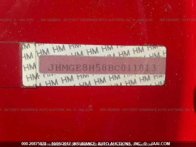 Photo 9 VIN: JHMGE8H58BC011813 - HONDA FIT 