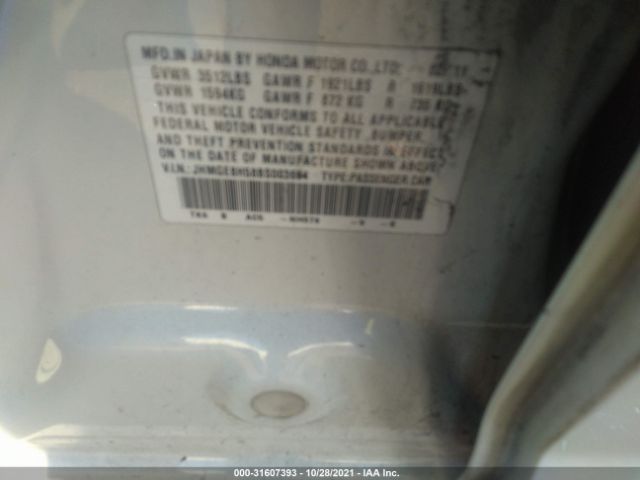 Photo 8 VIN: JHMGE8H58BS003684 - HONDA FIT 