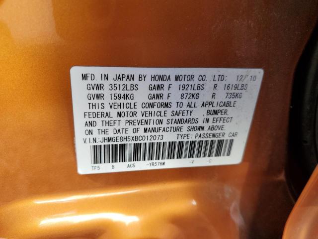 Photo 11 VIN: JHMGE8H5XBC012073 - HONDA FIT 