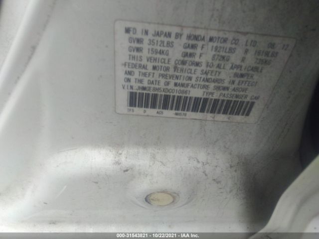 Photo 8 VIN: JHMGE8H5XDC010861 - HONDA FIT 