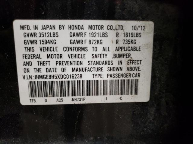 Photo 11 VIN: JHMGE8H5XDC016238 - HONDA FIT SPORT 