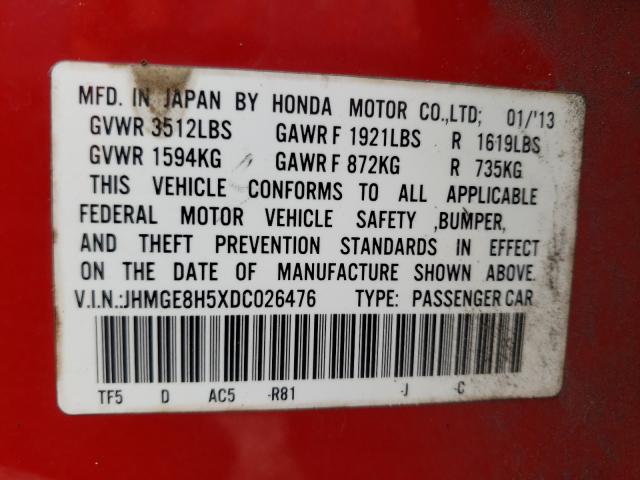 Photo 9 VIN: JHMGE8H5XDC026476 - HONDA FIT SPORT 