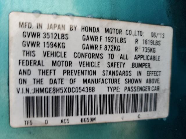 Photo 11 VIN: JHMGE8H5XDC054388 - HONDA FIT SPORT 