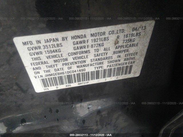 Photo 8 VIN: JHMGE8H61DC041490 - HONDA FIT 