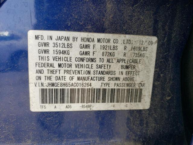 Photo 11 VIN: JHMGE8H65AC016264 - HONDA FIT 